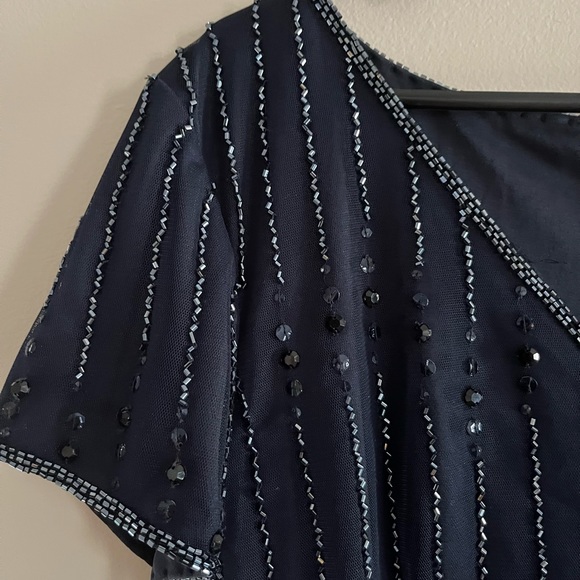 Adrianna Papell Beautiful Navy Mother of the Bride Dress - Picture 4 of 6